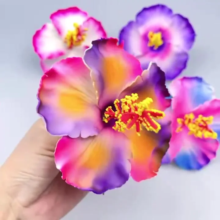 20pcs 12CM Hawaiian Floral Hairpins Mixed Colors