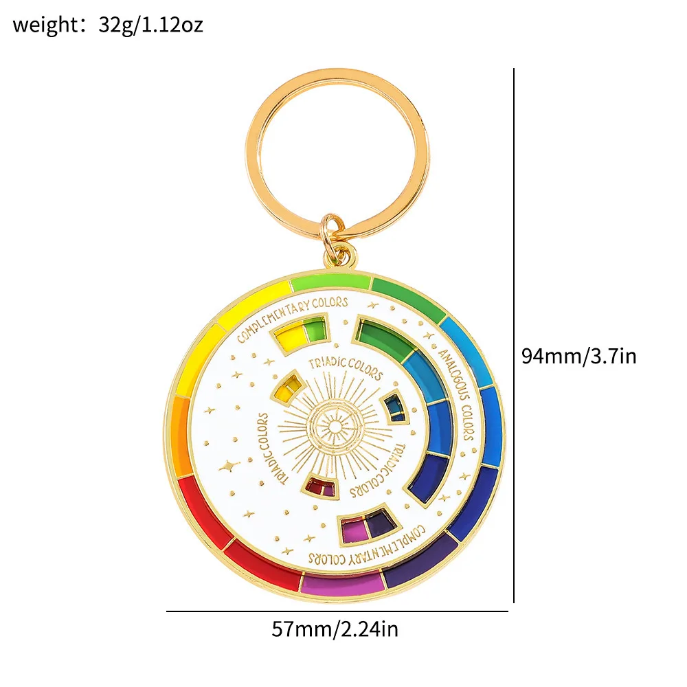 Art Rotatable Color Wheel Keychain Creative Toy Schoolbag Pendant Solve Your Decision-making Problems Key Chain Gift for Friends