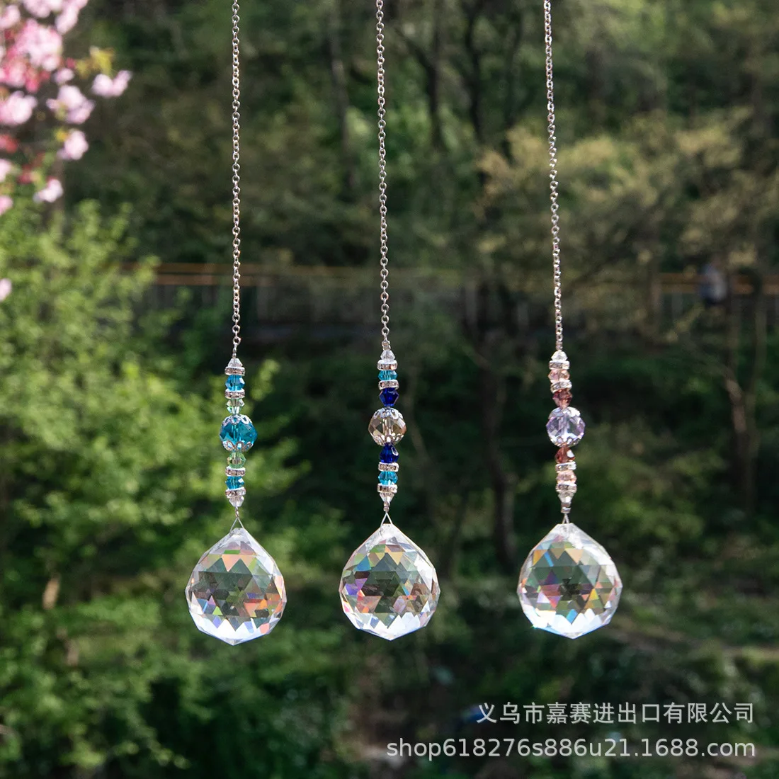 Sun Catcher Crystal Pendant Sun Catcher Crystal Chandelier Decor Stained Glass Ball Hanging Pendant Light Catcher Reflective Home Garden Courtyard Decor