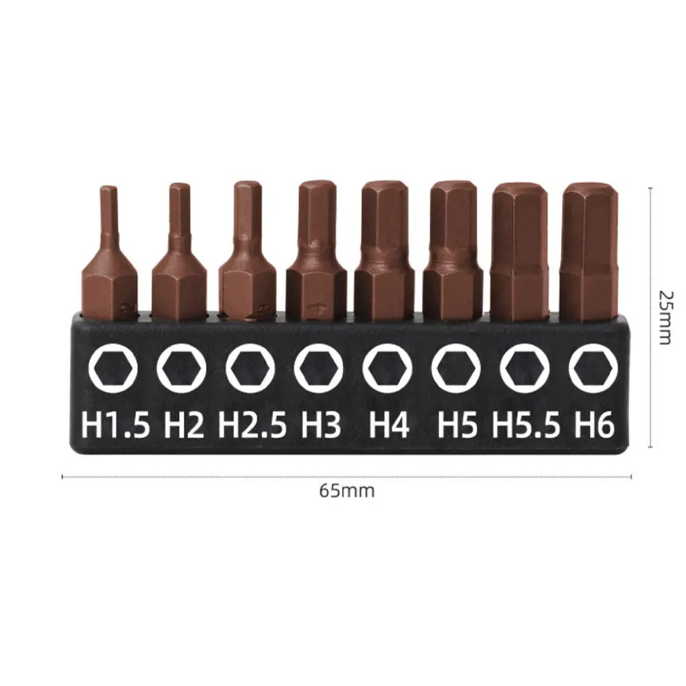 Binoax-s2 chave de fenda bit set, hex shand cross torx, 25mm, 8pcs, 1/4