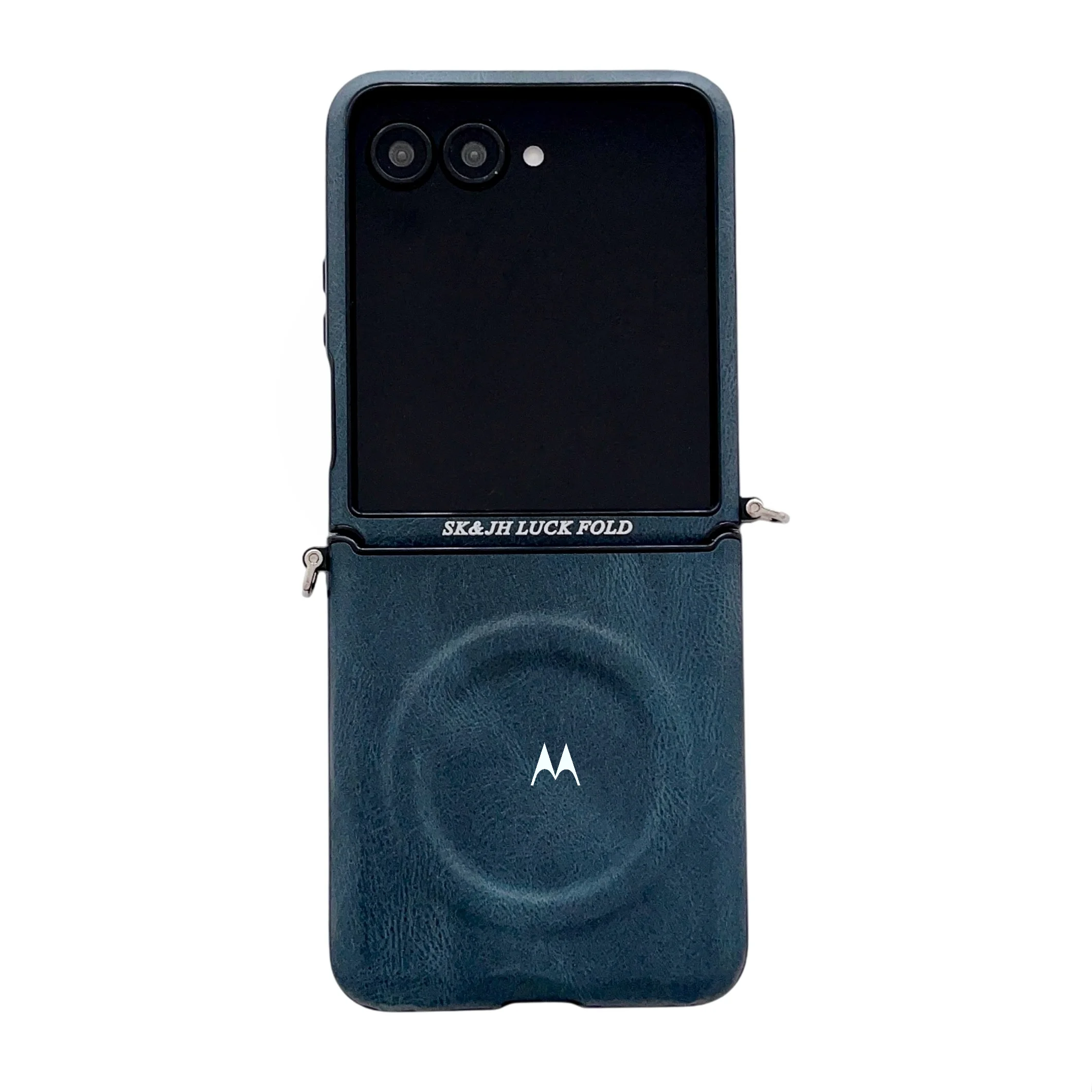 Retro Luxury Plain Leather Flip Phone Case with Lanyard - Original Cover
