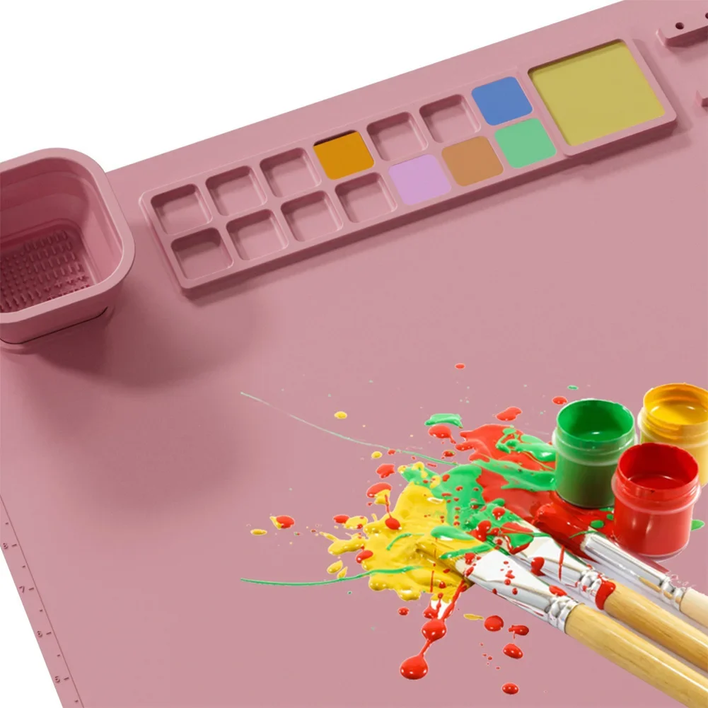 Durable Watercoloring Stamping Non-Stick Silicone Painting Mat For Painting Pigment Palette Ink Blending 50*40cm