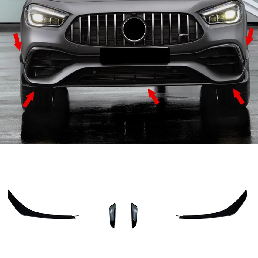 4Pcs Front Bumper Lip for Mercedes-Benz GLA H247 GLA200 GLA35 GLA45 AMG Splitter Canards Air Vent Cover