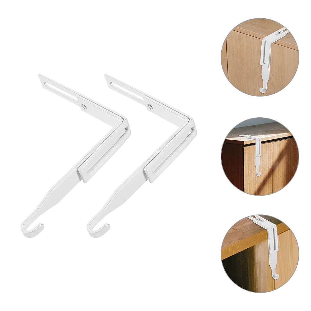 

Over Cabinet Metal Hooks Adjustable Over Door Hook Drawer Office Table Key Bag Storage Hook For Kitchen Accessories