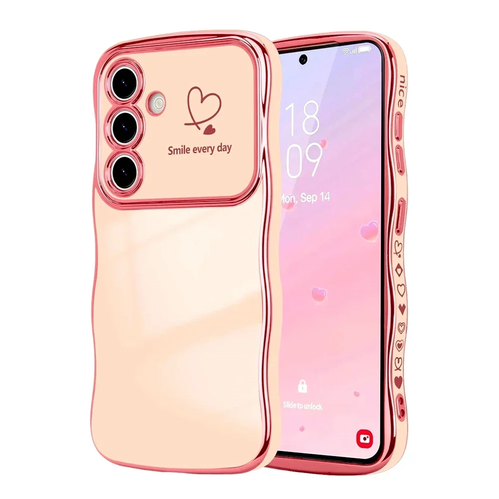 Wave Heart Shape Soft Phone Case - Stylish Protective Cover