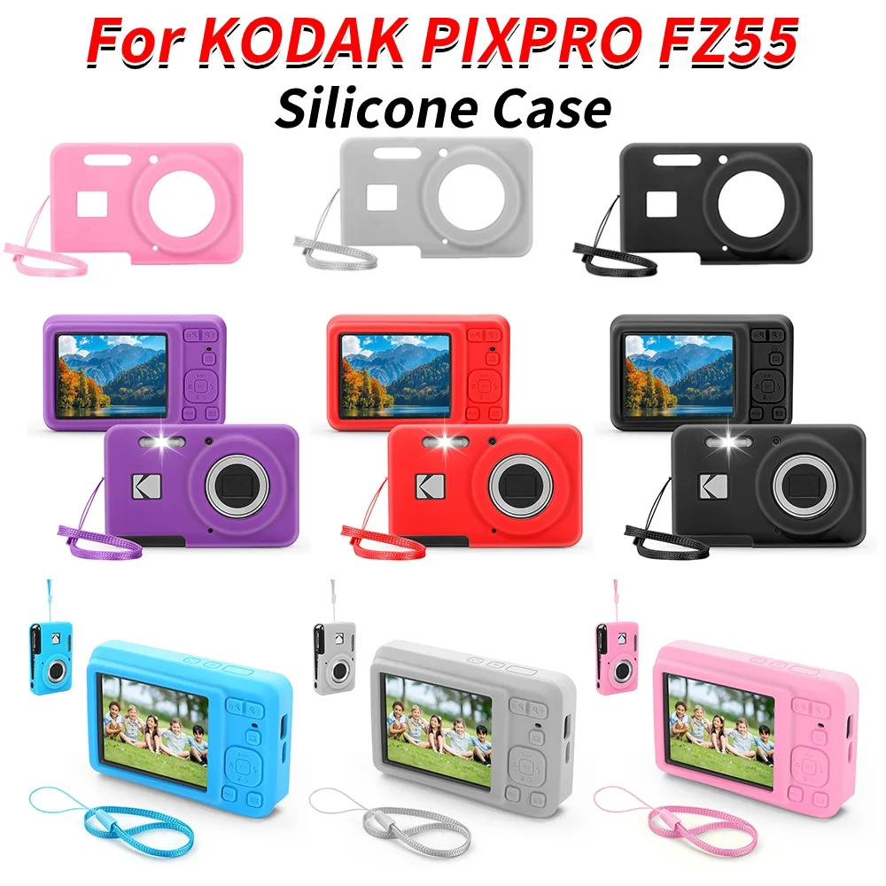 Digital Camera Cover with Lanyard for kodak PIXPRO FZ55 Slim Fit Camera Bag Body Cover Outdoor Travel Protect Case