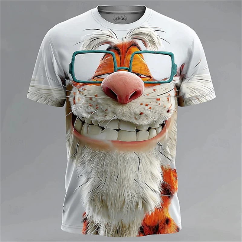 2025 Neues Herren-T-Shirt mit lässigem 3D-Motiv, niedlicher Schildkröten-Aufdruck, Rundhalsausschnitt, kurze Ärmel, Pullover, Streetwear, Outdoor-Oberteil, entspannte Passform – Detail 13