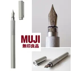 MOMA MUJIs – stylo plume rond Original en aluminium, fabriqué au japon, pointe Fine de haute qualité 