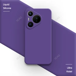 Premium Liquid Silicone Case with Original Camera Protection - Soft Shell Cover for Huawei Pura 70 (Ultra Violet)