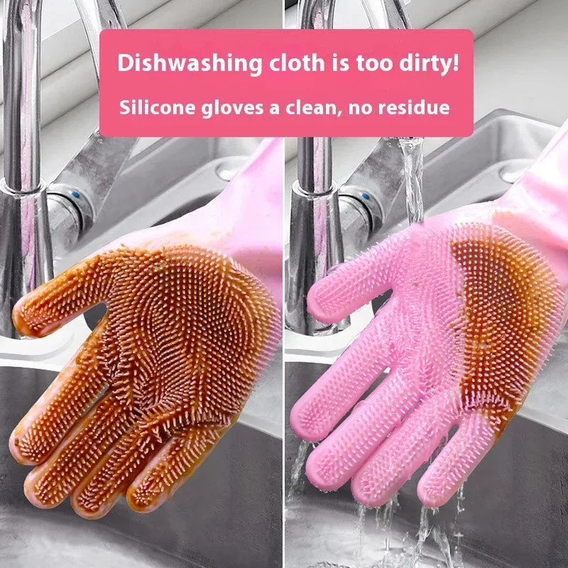Pet Grooming Cleaning Gloves Dog Cat Bathing Shampoo Glove Scrubber Magic Dishwashing Cleanner Sponge Silicon Hair Removal Glove