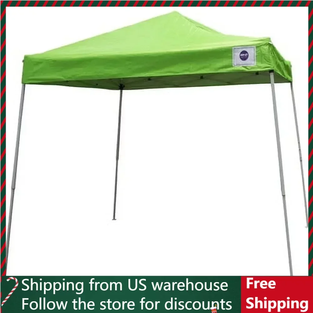 

10 x 10 Pop Up Canopy Tent, Instant Slant Leg Portable Shade Tent with Carrying Bag, Lime Green