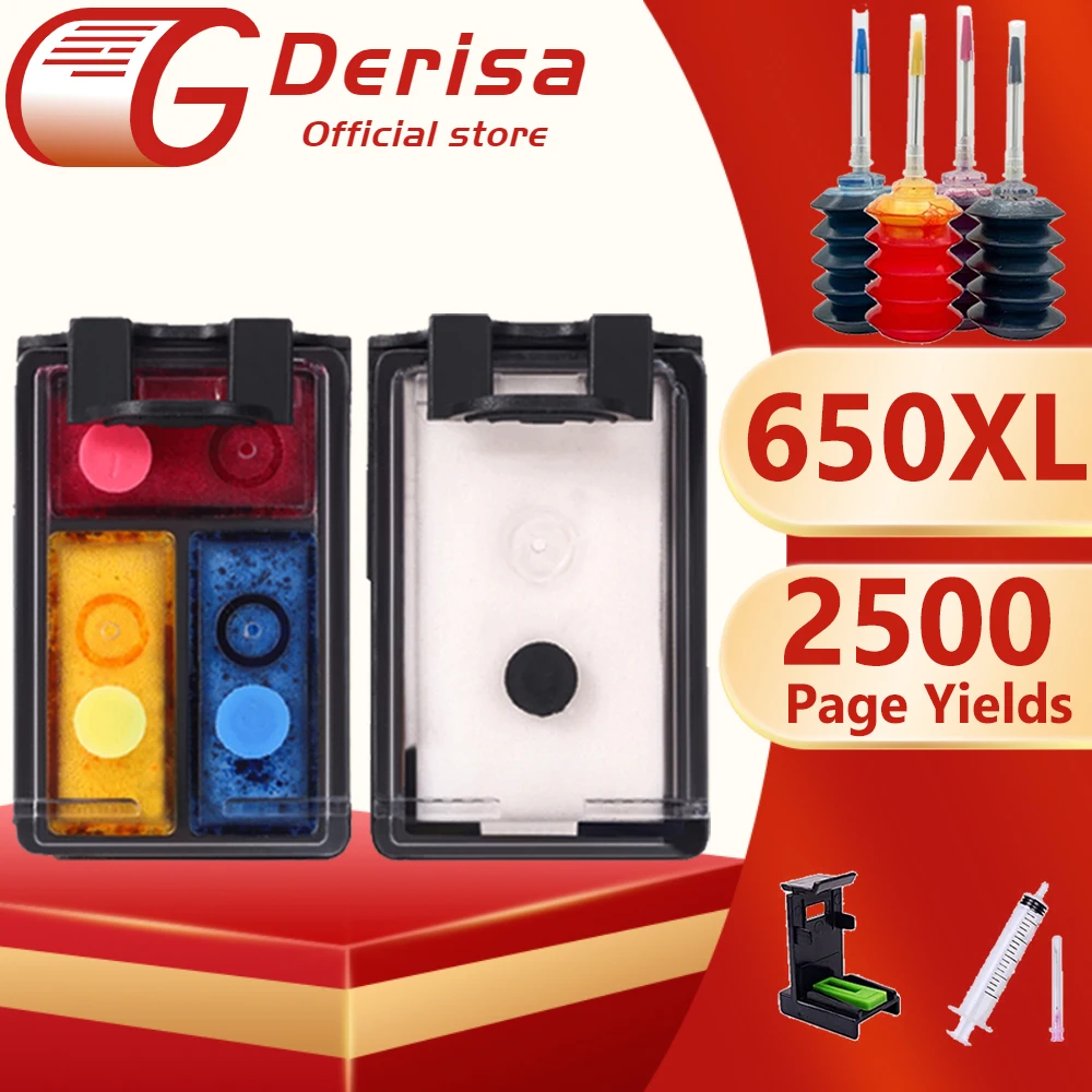 650Xl Rigenerate Per Hp 650 Hp 650 Cartuccia Per Hp Deskjet 1010 1014 1015 1016 1018 1510 1515 1516 1518 2540 2545 2546 2548