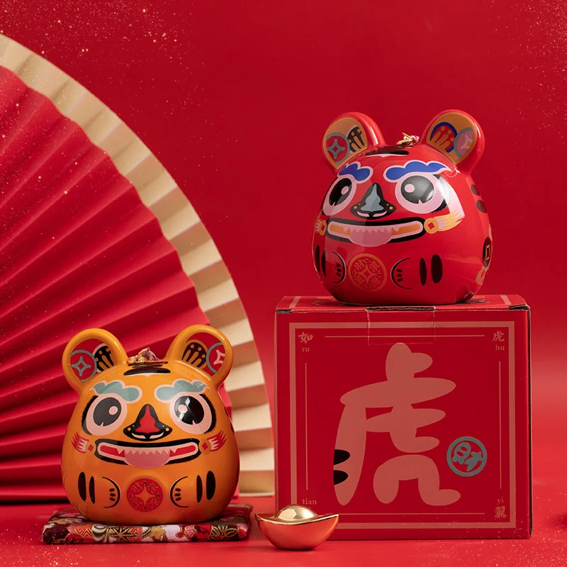 2022 Creative Ceramic Tiger Piggy Bank Decor Beautiful Meaning of Blessing Living Room Decoration Exquisite Gifts for Friends |