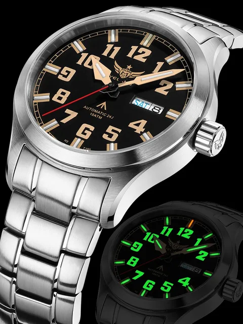 Yelang Automatic, 24 Jewels, Sapphire, Rotated Dial, 100M Waterproof