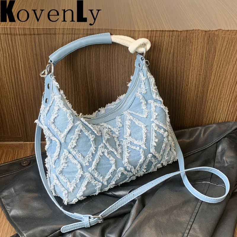 

Женская сумка 2023, модная летняя джинсовая сумка и кошелек, роскошные дизайнерские сумки для женщин, сумка через плечо, высококачественные клатчи