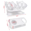 Double Kitten Bowl 2 Cat Feeder Container Tilted Pet Inclination Stand Cats PC Plastic Non-slip Feeding Bowl For Small Dogs Cats 6