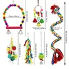 Bird Toy Combination Set Swing Cotton Rope Standing Stick Biting Bird Supplies Colored Parrot Toy 2