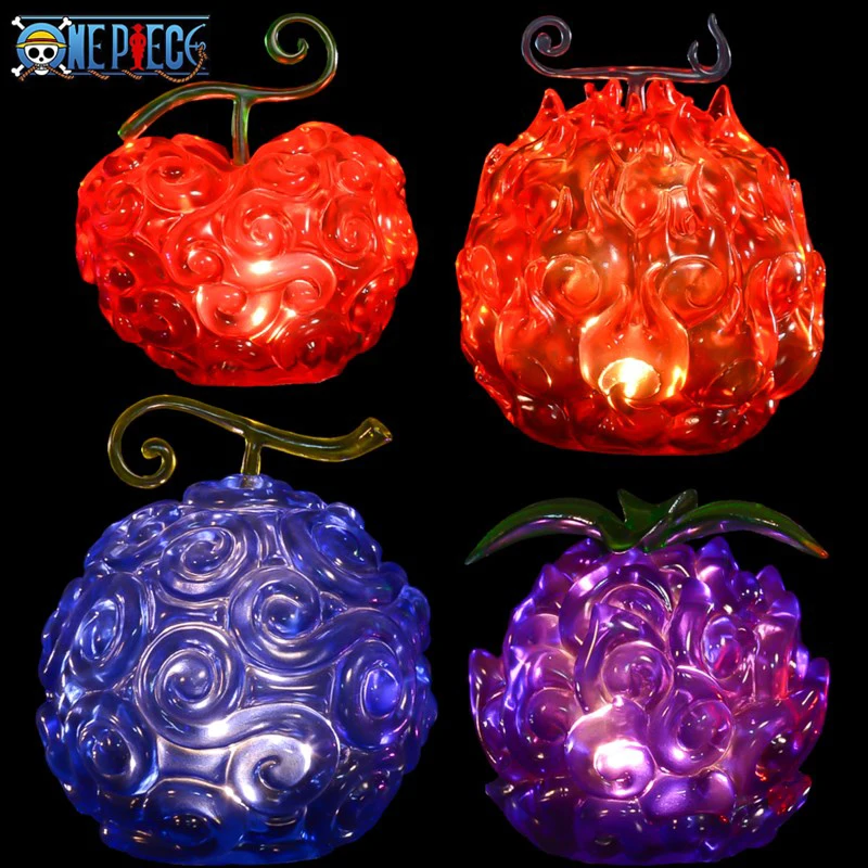 4 Pz/Set Anime One Piece Glow Devil Fruit Gk Rubber Dark Operation Flame-Flame Fruit Pvc Action Figure Giocattoli Da Collezione