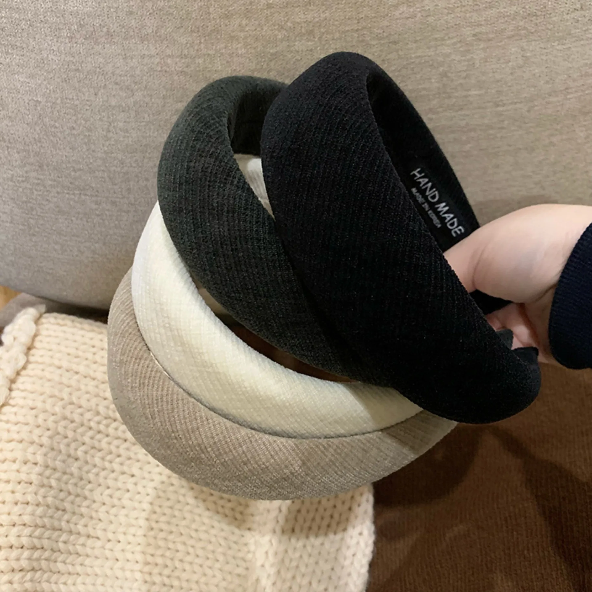 Retro Wide Corduroy Hairband 3