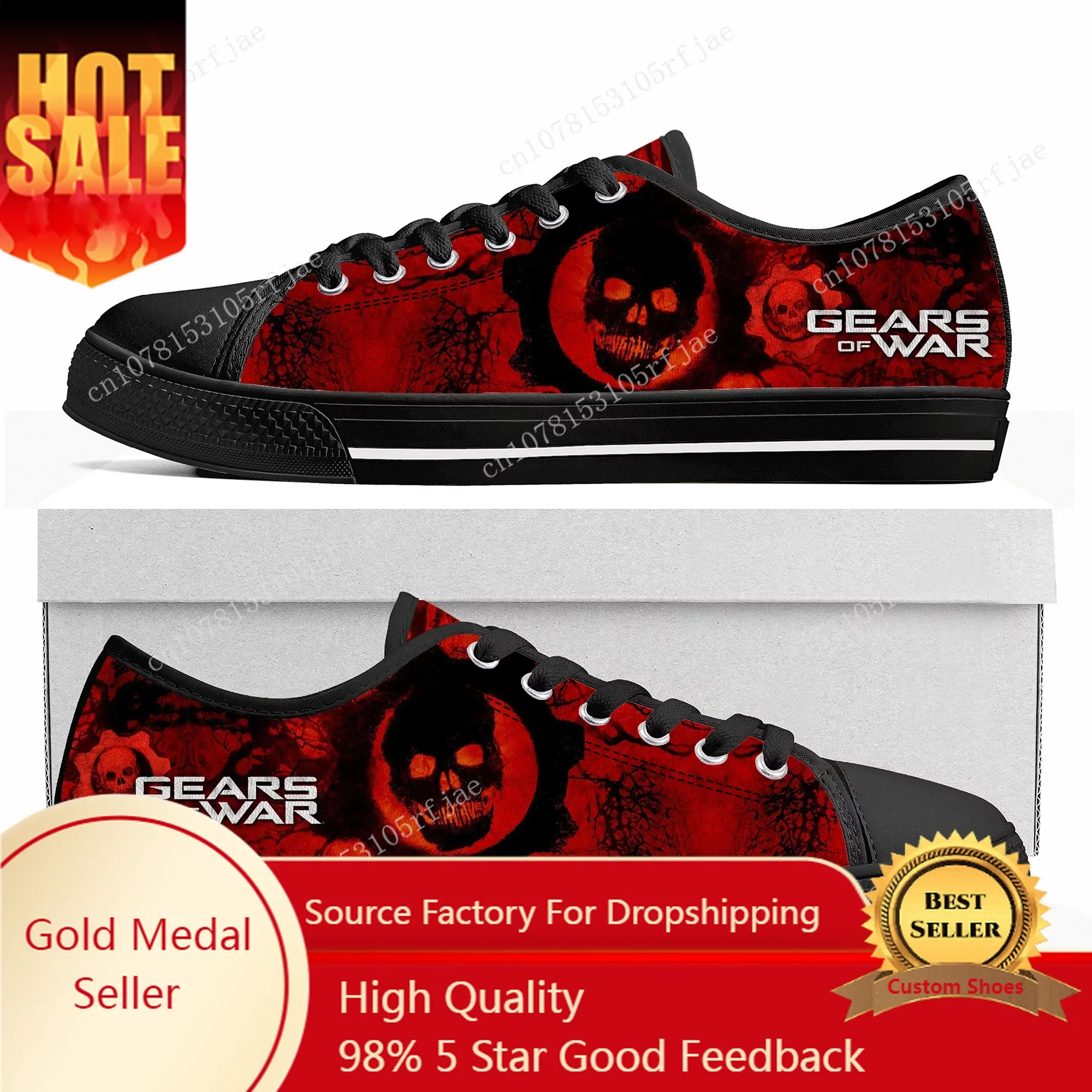 

G-Gears O-Of W-War Low Top Sneakers Hot Game Womens Mens Teenager High Quality Shoes Casual Fashion Tailor Made Canvas Sneaker