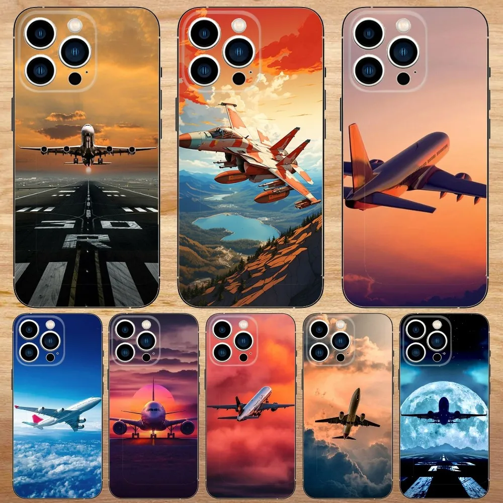 Custodia Per Telefono Aereo Aereo Aereo Per Iphone15,14,13,12,11,Pro,Max,Plus,Mini,X,Xs,Xr,8,7,6,S,Plus,Se Custodia Morbida Nera