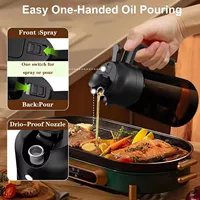 Pulvérisateur d'huile marron bloquant la lumière de 16oz/470ML pour la cuisson, bouteille distributrice d'huile d'olive 2 en 1 pour bouteille d'huile de cuisine, outils d'assaisonnement 2