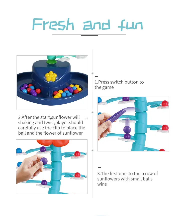 Kids Electric Shaking Swing Sunflower Party Interactive Tabletop Challenge Game Toys Parent Child Interaction Tabletop Game 5