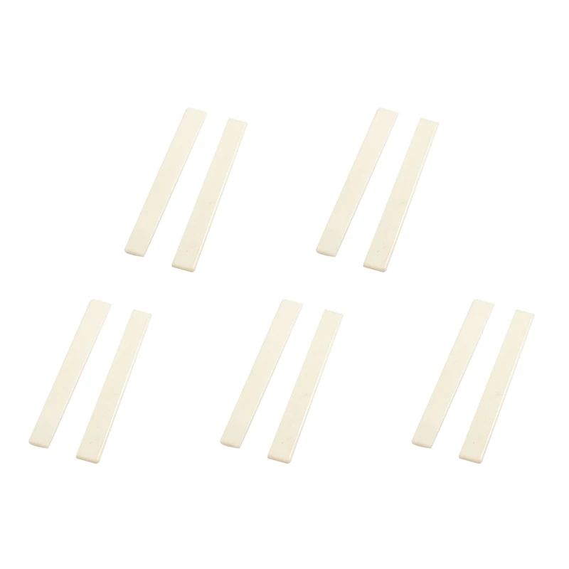 

10 Pcs Spare Part Beige Plastic Bridge Saddle Nut For Classical Guitar