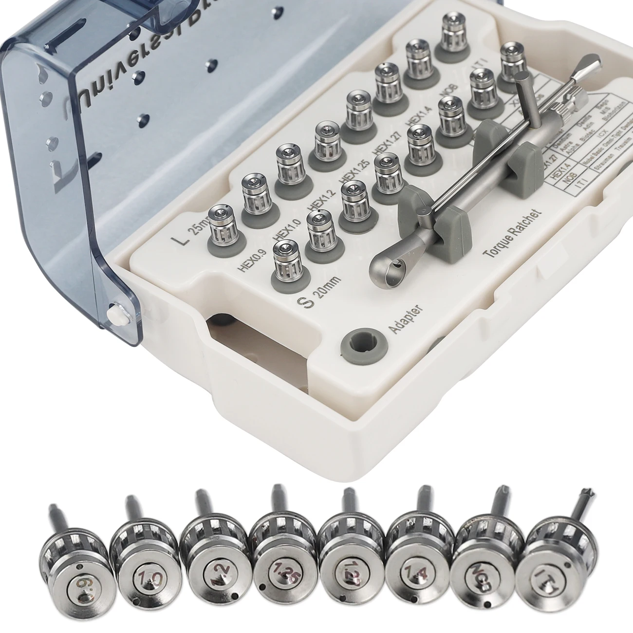

Набор инструментов для ремонта зубных имплантов, Динамометрические инструменты с храповым механизмом, с 16 драйверами