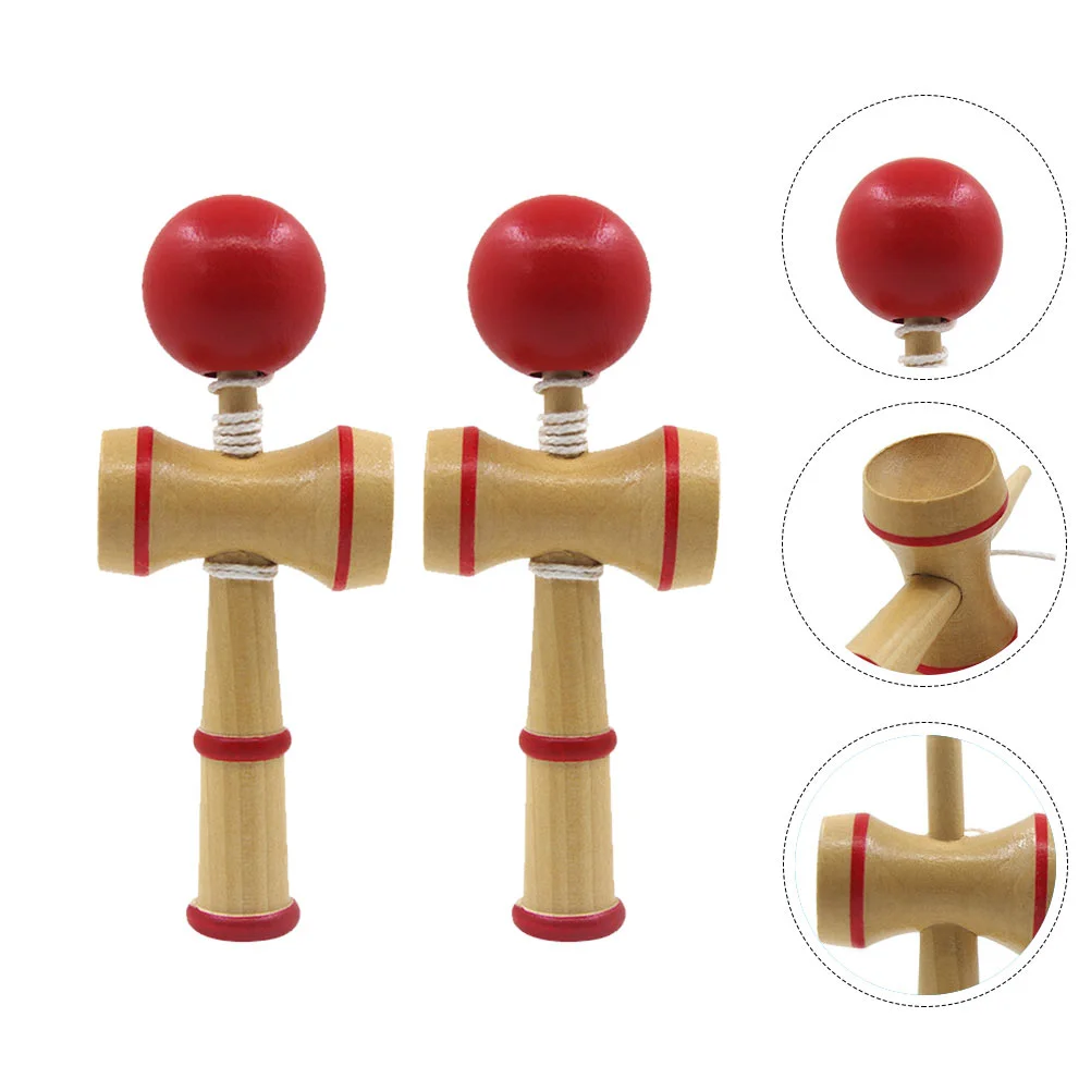 

Kendama Coordinate Traditional Japanese Toss and Catch Skill Game 2pcs Wooden Skill Kids Educational