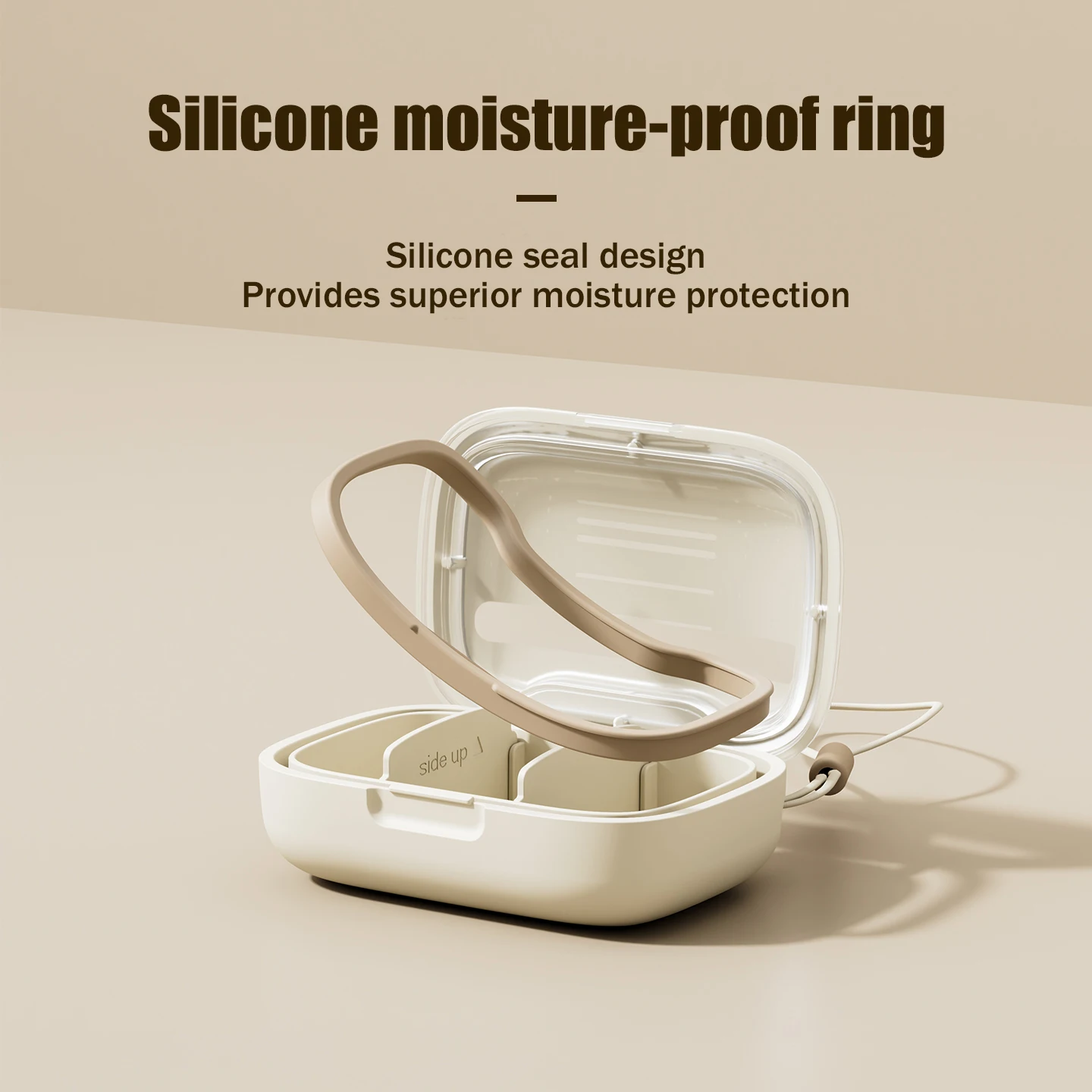 Compact Waterproof Pill Organizer with Lanyard - Airtight & Moisture-Resistant 3-Compartment Design