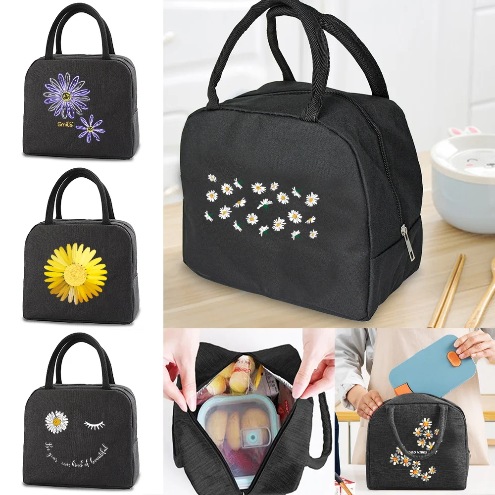 

Insulated Lunch Bag for Women Cooler Bags Unisex Thermal Bag Portable Lunch Box Food Tote Daisy Series Lunch Bags for Work