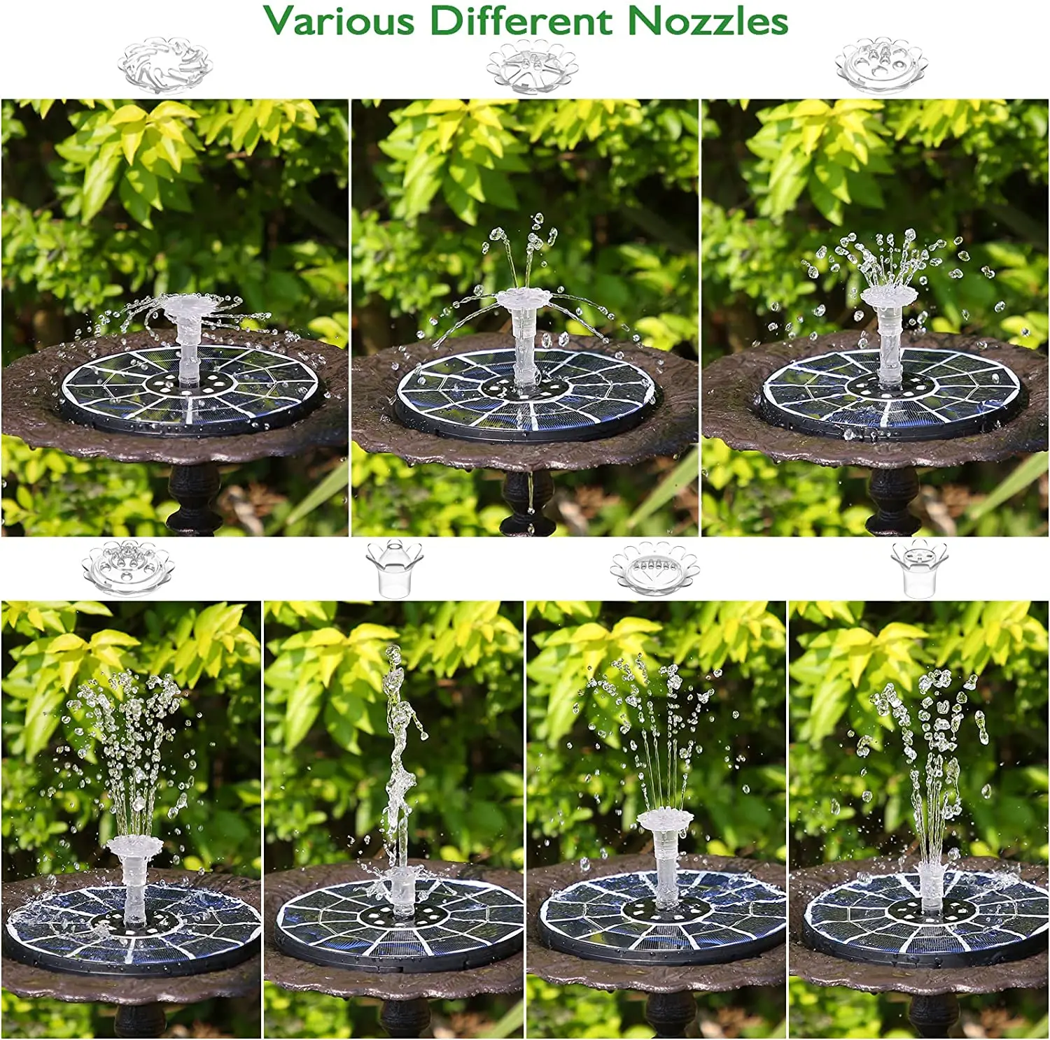 3.5W LED Solar Fountain Pump with Lights Just Solar Supplies