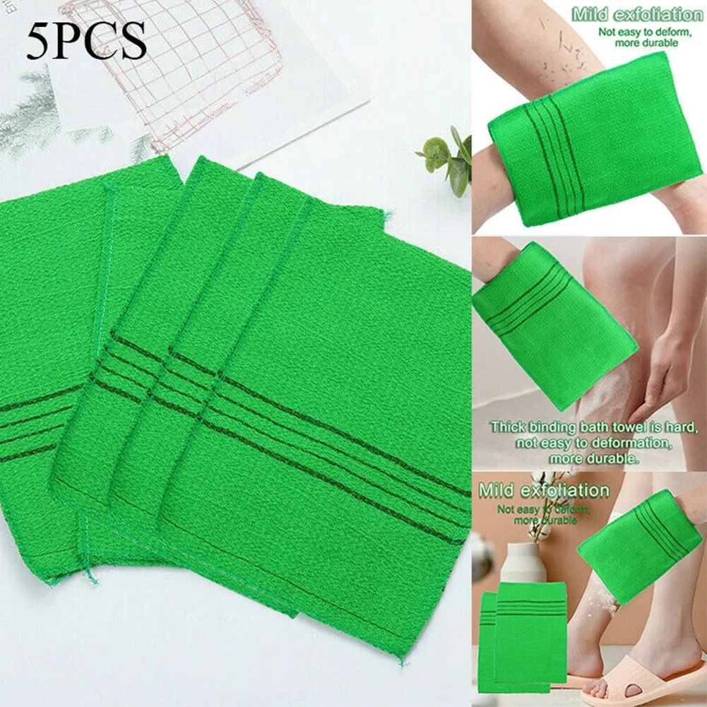 5Pcs Shower Bath Scrub Glove Korean Exfoliating Body Scrub Shower Towel Washcloth Portable For Adults Coarse Grain Brushes 4