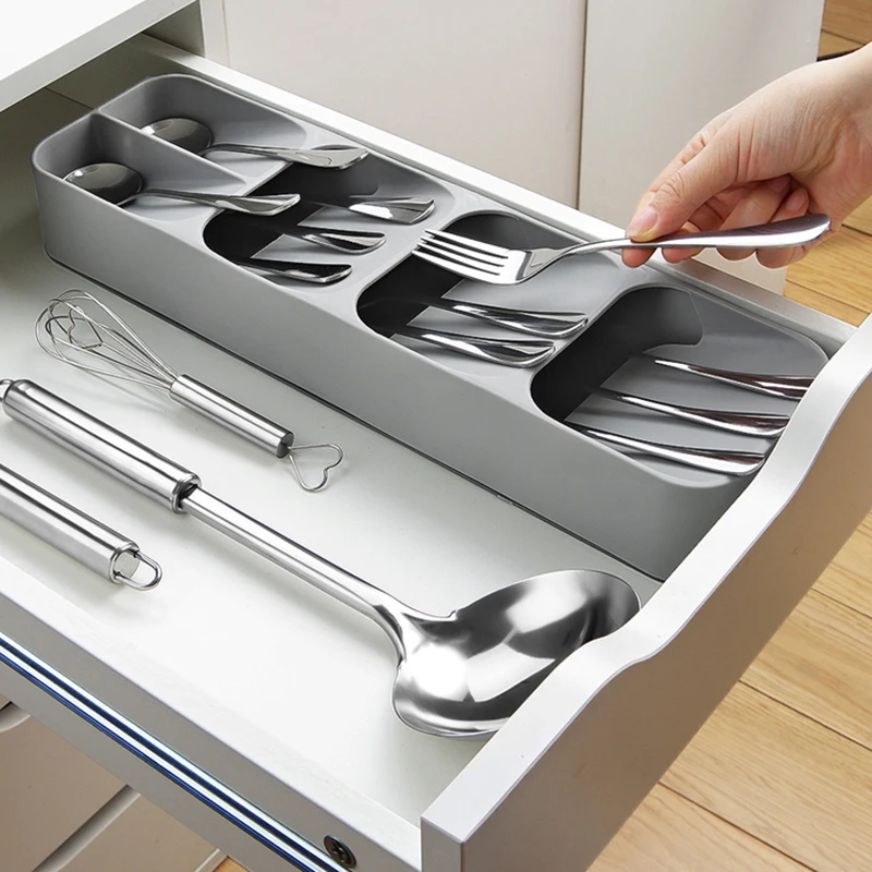 Cutlery Storage Tray Spoon Storage Drawer Plastic Container