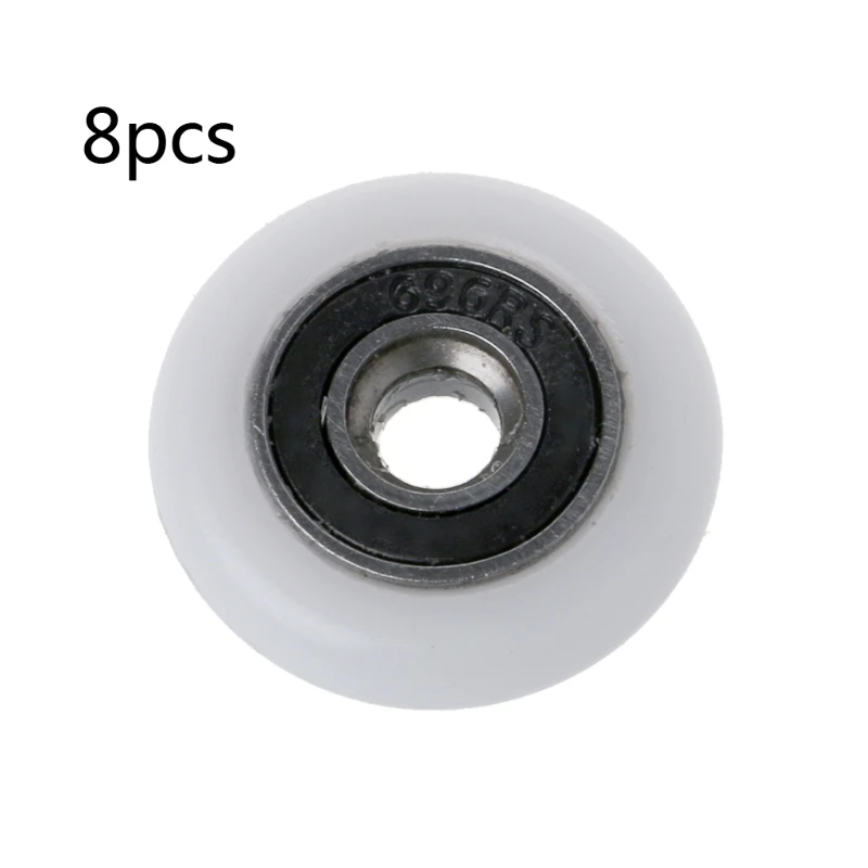 Shower Door Wheels Easy Install Nylon Rollers Runners Ball Bearings for Bathroom
