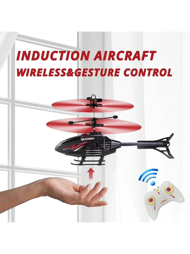 2 Channel Gesture Control Suspension Helicopter RC Remote Induction Aircraft With Charging LED Light Kids Toy for Boys AliExpres