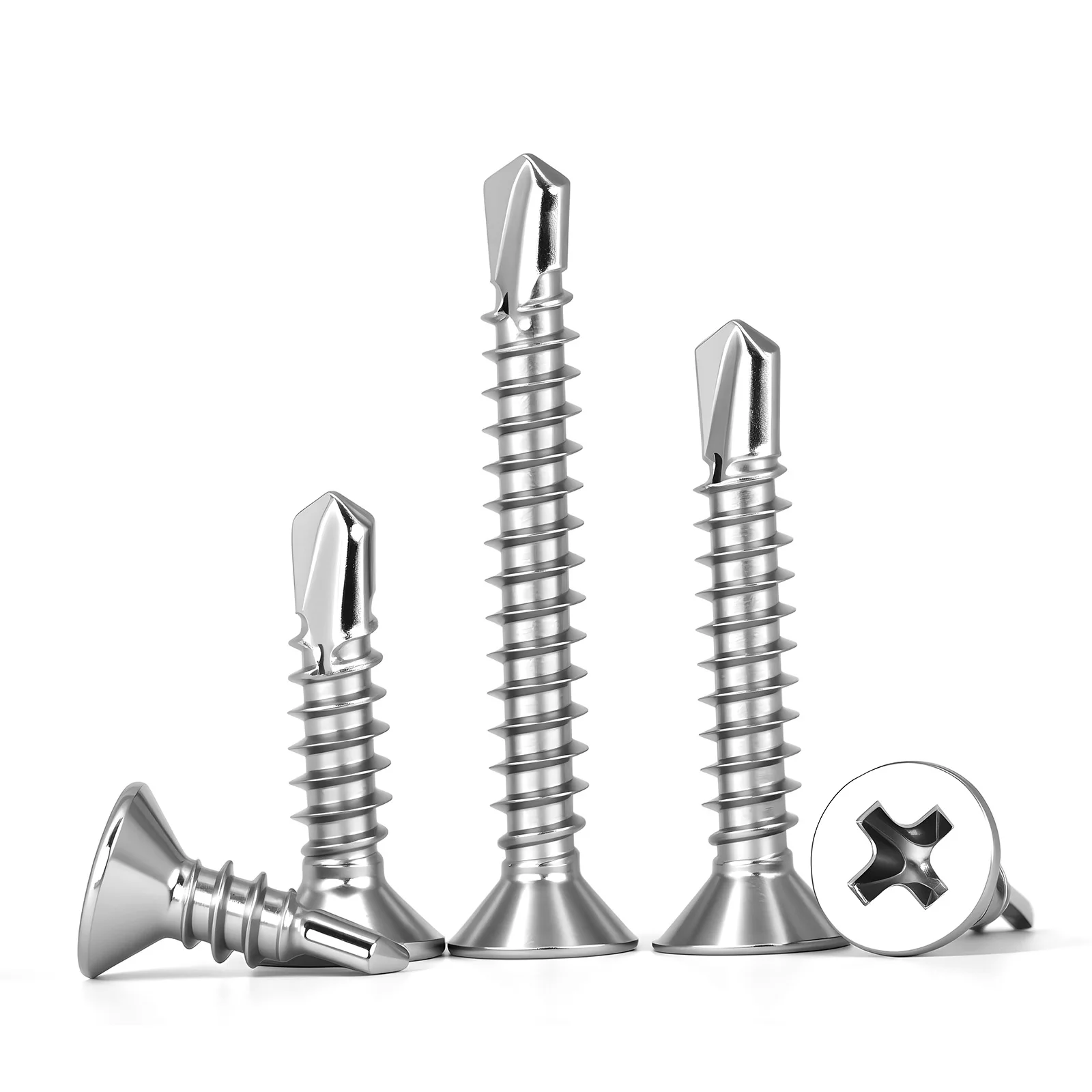 10-50pcs 304 Stainless Steel Self Tapping Screw Flat Head Phillips Self Drilling Screw For Sheet Metal M3.9 M4.2 M4.8 M5.5 - Image 6