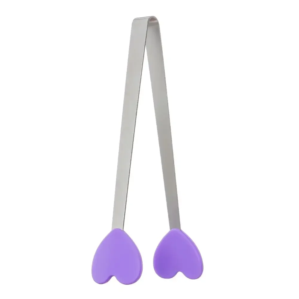 Silicone Stainless Steel Mini Snack Tongs with Non-Slip Handles