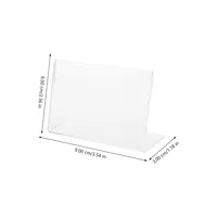 20Pcs Transparent Acrylic Price Tag Display Stands L Shape Display Stands Price Tag Shelf Label Shelf Table Price Tag Tray 2