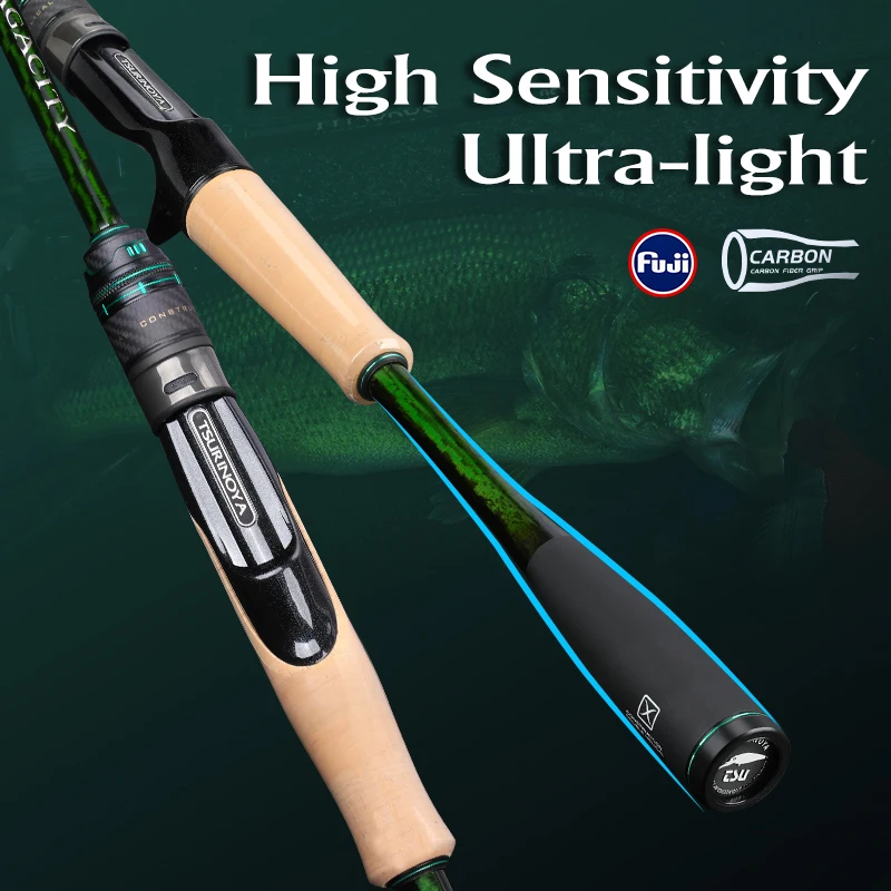 

TSURINOYA XF Action L ML M MH SAGACITY Race Bass Fishing Rod FUJI Guide Rings 1.96m 2.03m 2.06m 2Section Spinning Casting Carbon