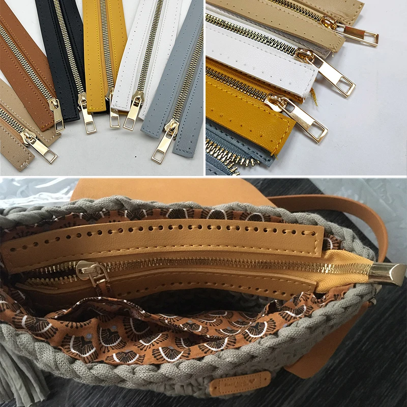 Zipper Accessories 1PCS DIY Zipper for Woven Bag Hardware PU Leather 55cm Metal for Clothes Shoes Supplies