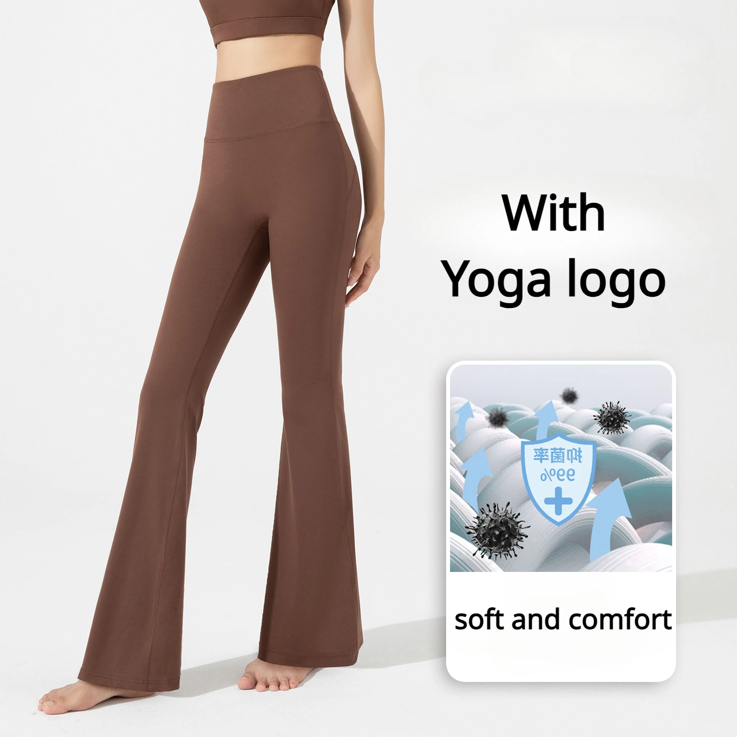 

Sports Micro Flared Fitness Gym Pants Yoga Appear Thin High Waisted Hip Lifting Seamless Wide Leg Pants Flared Pants for Women
