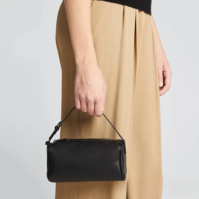 حقيبة مقلمة من جلد البقر، حقيبة أسطوانية متعددة ال...