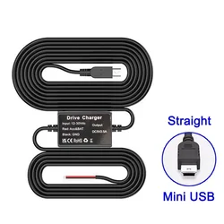 Universal Car Dash Cam Hardwire Kit with 3.2m Power Cable and USB Charger (Mini USB - Straight)