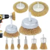 Wire Brush Wheel Cup Brush Set,10 Pcs Coarse Crimped 1/4 Inch Shank Wire Wheel for Drill Attachment 1