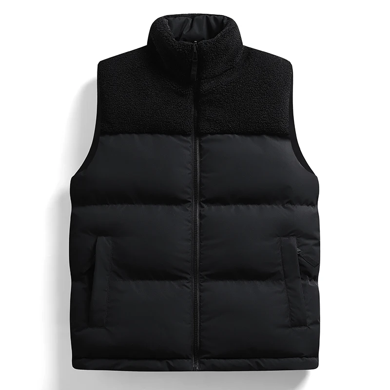 Autumn Winter Youth New Thickened And Warm Double-Sided Vest For Men'S Casual And Fashion Versatile Sleeveless Waistcoat Coat