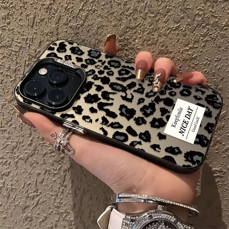Luxury Black Leopard Print Phone Case - Stylish and Durable Back Cover