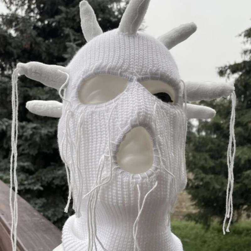 남성용 겨울 스키 마스크 발라클라바 페이스 마스크 풀 페이스 마스크 니트 스키 마스크 남성 여성용 비니 풀 페이스 커버