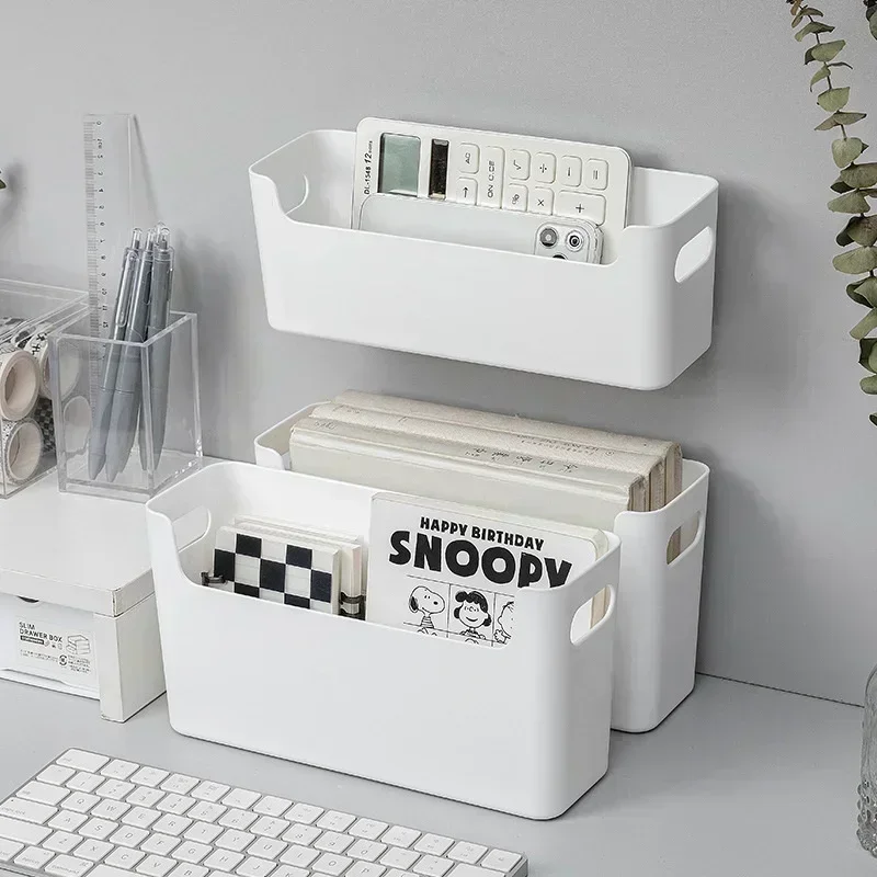 New 1pcs Desktop Storage Box Dormitory Artifact Wall-mounted Student Dormitory Upper Bunk Free of Hitting Wall Storage Box